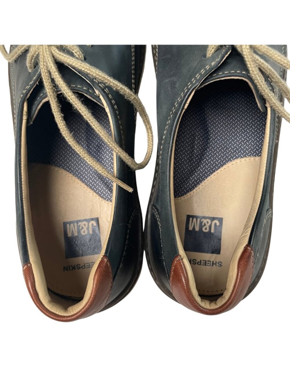 Johnston & Murphy (J&M) Men's Navy Sheepskin McGuffey Oxford Loafer, 9 - Picture 5 of 6